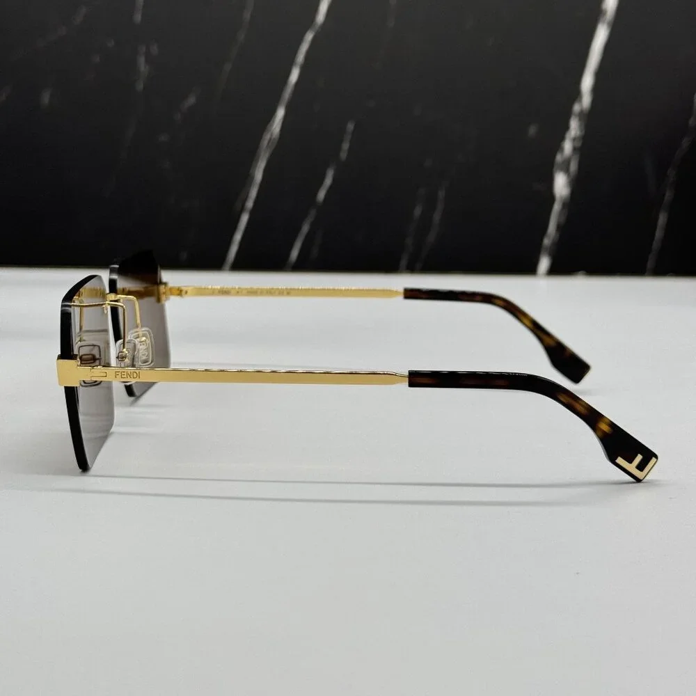 NEW FENDI GOLD BROWN UNISEX SUNGLASSES FENDI FE40043U 33G